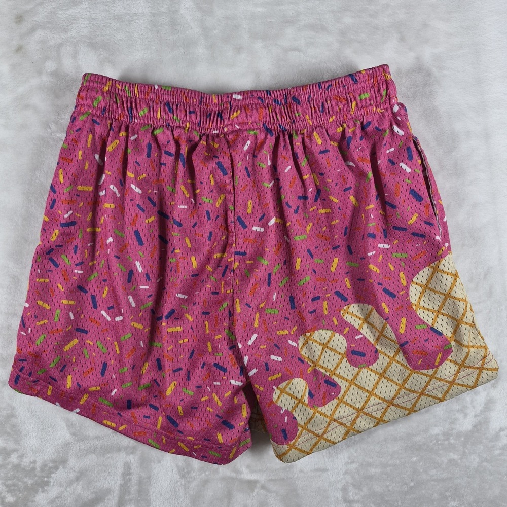 Baseball Lifestyle 101 Ice Cream Shorts Men's Small Pink Candy Sprinkles Casual - Picture 5 of 9
